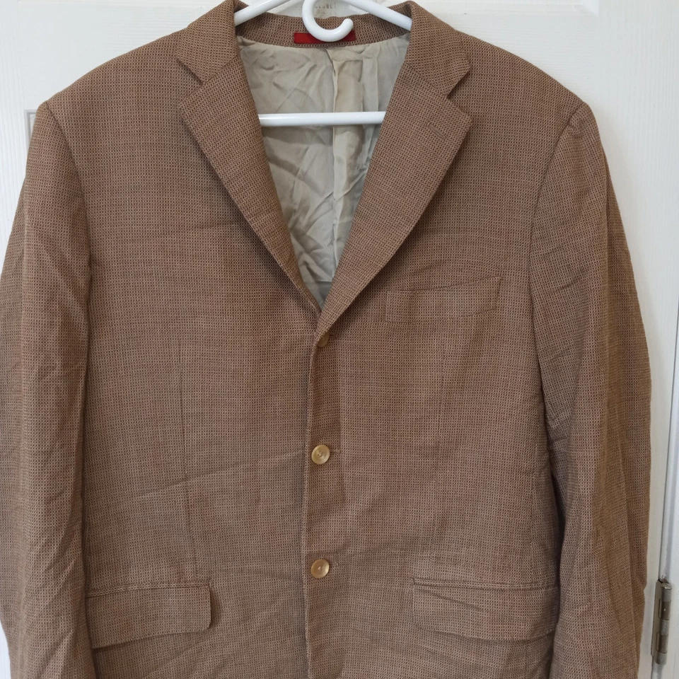 ISAIA 那不勒斯男式棕色制造意大利底座 S Drop 8 R Blazer 运动外套 52 US 42R — 第 2/4 张图片