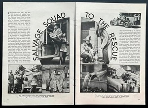 Los Angeles Fire Dept 1937 article “Salvage Squad to the Rescue” LAFD Company 20