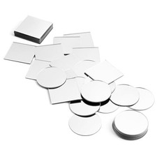 50 Pcs 2 Inch Small Mirrors for Crafts, Round  Square Acrylic Small