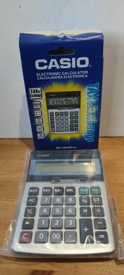 Casio Taschenrechner DF-120TE-w - 12 Ziffern - Euro & Steuer - Zwei Wege Strom - Neu in Box