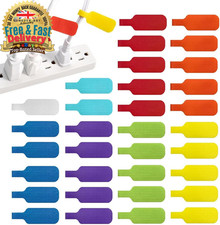 40-Pack Multi-Color Cable Labels - Write-On Self-Adhesive Wire Markers - Durable
