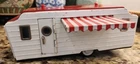 Vintage Bandai House Vam Trailer Tin Toy Collectible White And Red Made In Japan
