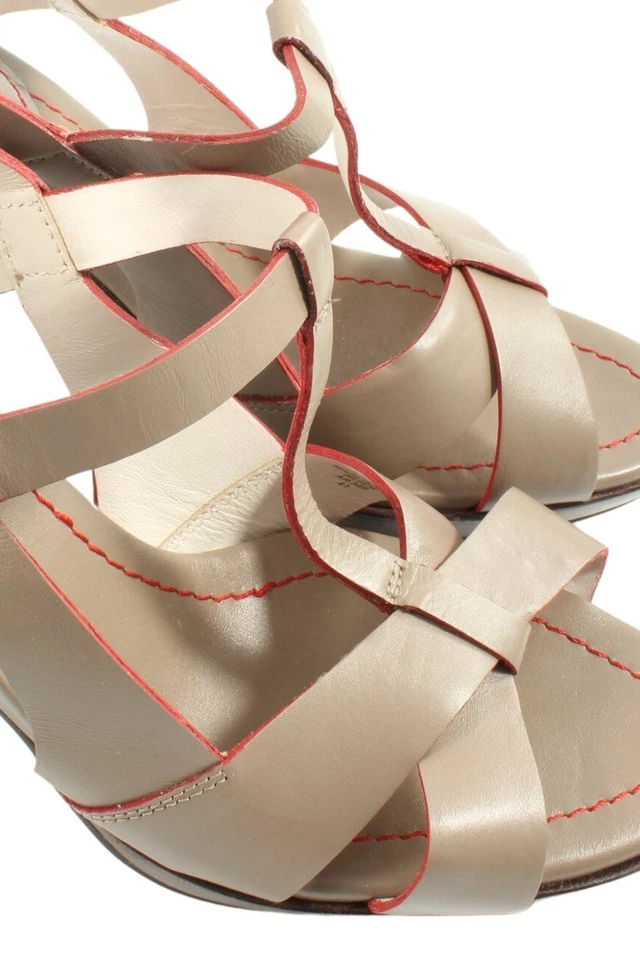 BODEN Sandalias de tacón alto Mujeres Sandalias de tacón Talla EU 41 crema-rojo - Imagen 3 de 4