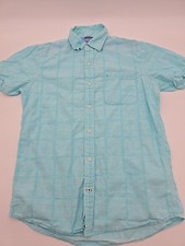 Izod Saltwater Button Up Shirt Mens Small Blue Beach Tropical.. 36690