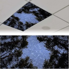 2 Pack Fluorescent Light Cover - Starry Night Sky Magnetic Light Covers for C...