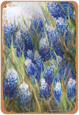 Bluebonnet Art Iron 8X12 Inch Vintage Look Decoration Crafts Tin Metal Signs