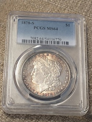1878-S Morgan Silver Dollar, PCGS MS64, Essentially Mark-free Surfaces
