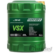 20L FANFARO VSX 5W40 �L passend f�r VW 505.00 BMW LL-01 LL-98 MB 229.5 JASO MA-2