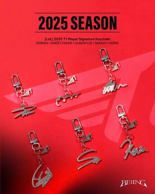 [AUTHENTIC] T1 PLAYER SIGNATURE KEYCHAIN 2025 FAKER DORAN KERIA GUMAYUSI ONER K2