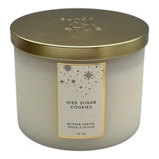 Place & Time Holiday Candle Iced Sugar Cookies 3-Wick 15oz Scented NEW