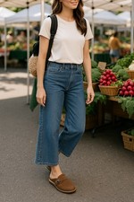 EASY SPIRIT Seequip Womens Brown Leather Slip On Mules Clogs Shoes Sz 6 Button