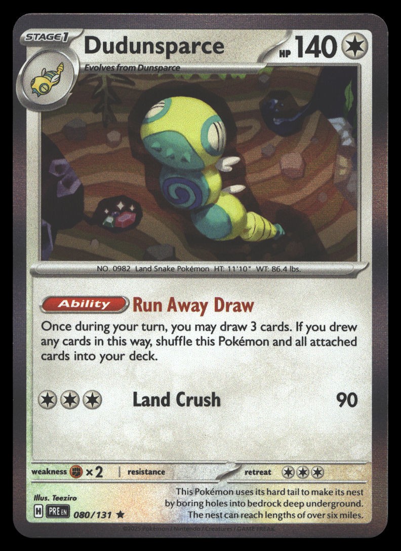 Dudunsparce Holofoil [PRE - 080/131] NM Pokemon Card