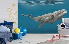3D Ocean Whale ZHUA479 Wallpaper Wall Murals Removable Self-adhesive Zoe