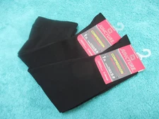COMPRESSION SOCKS 2 PAIRS 4 SOCKS WOMEN's BLACK JUNCTURE SIZE 5-9 KNEE HIGH #6