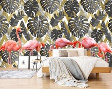 3D Gray Leaves R27074 Wallpaper Wall Mural Self-adhesive Removable Luna