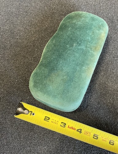 Autentica custodia per sottobicchieri Gucci verde scamosciato usata grande - Foto 11 di 15