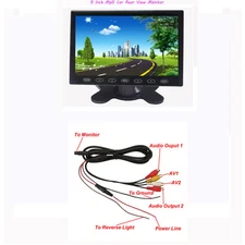 9'' Ultra Thin TFT LCD MP5 USB SD Video 2-CH Input Car Rearview Monitor