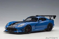 2017 DODGE VIPER ACR COMPETITION BLUE W/BLACK STRIPES 1/18 MODEL AUTOART 71734