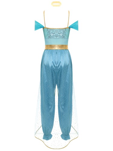 Womens Costume Metallic Dancewear Sleeveless Belly Performance Cosplay Sequin - Picture 36 of 44