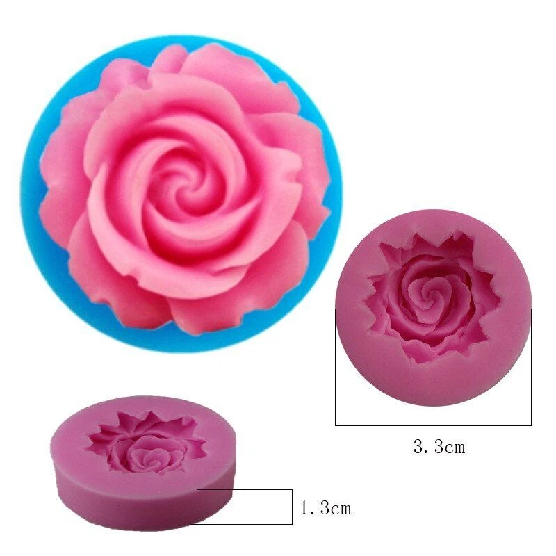 3D Rose Silicone Mold Flower Shape Soap Mould Baking Chocolate Cake  Decoration