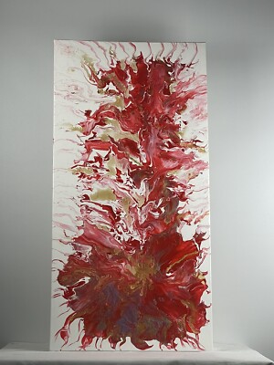 Eruption Acryl Bild Gemälde Abstrakt 1m x 50cm Unikat Handgemalt