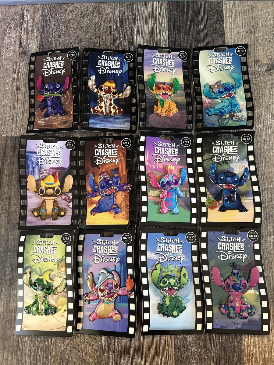 レア！Stitch CrashesDisney☆ピンバッジ全12種&ホルダー1冊 レア！Stitch CrashesDisney☆ピンバッジ全12種&ホルダー1冊