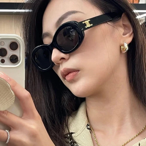 Occhiali da sole retrò stile Lisa - montature ovali con colori oro e nero a scelta regalo - Foto 8 di 29