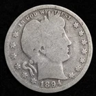 1894 Silver Barber Quarter GOOD FREE SHIPPING