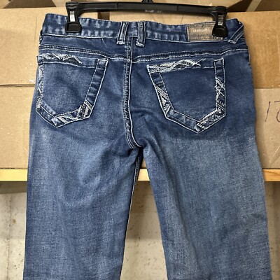 Amethyst Jeans Women's Size 3 Blue Denim Boot Cut Bold Stitching