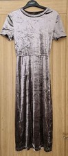New silver Velour midi dress size 6 Zara