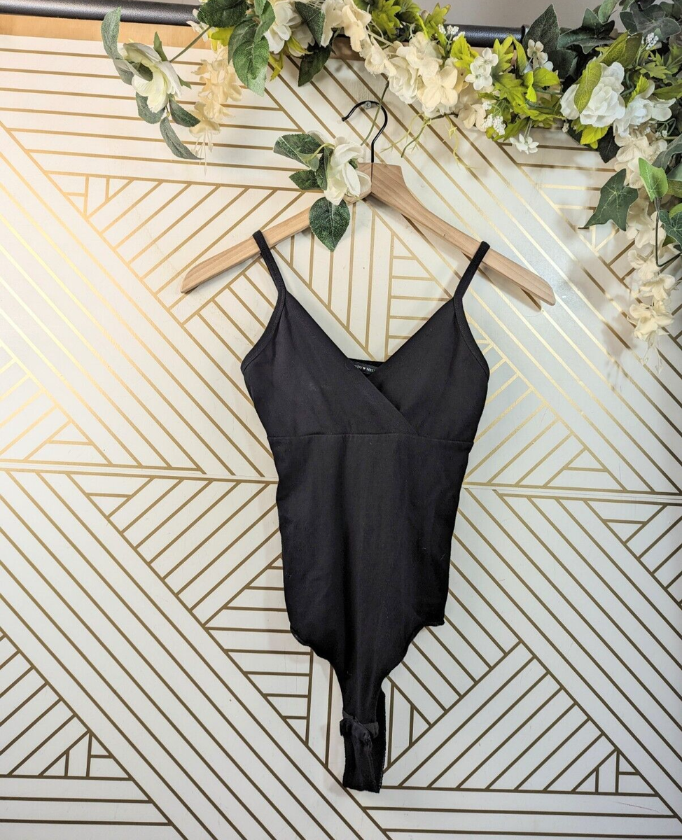 BRANDY MELVILLE Women's Black AMARA Bodysuit V-Neck Size XS/S READ