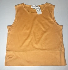 The Works Saks Fifth Avenue Tank  Sleeveless Top Orange NWT Large  Crop Cotton