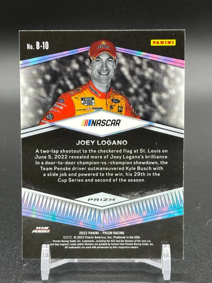 JOEY LOGANO 2022 PANINI PRIZM RACING NASCAR BRILLIANCE SILVER HOLO PRIZM FORD - Image 2 of 2
