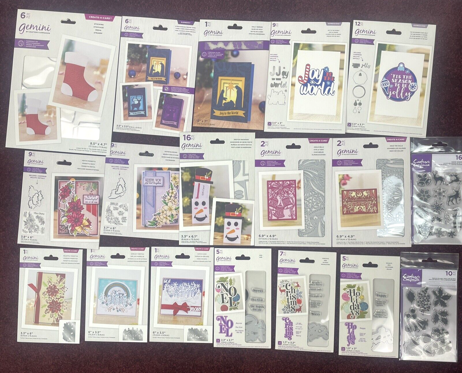 Lot of 18 Crafters Companion Gemini Christmas Create A Card Stamp Die Papercraft