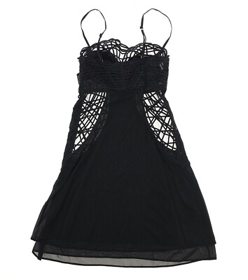 La Perla L63610 Women's Black Soutache Silk Cut-Out Cocktail Dress