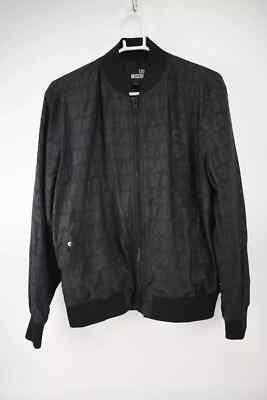 Love Moschino Mens Black All Over Print Full Zip Bomber Jacket