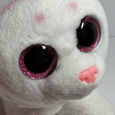 Ty Beanie Boos Large Tabor The Tiger White & Pink Plush Stuffed Animal 9"