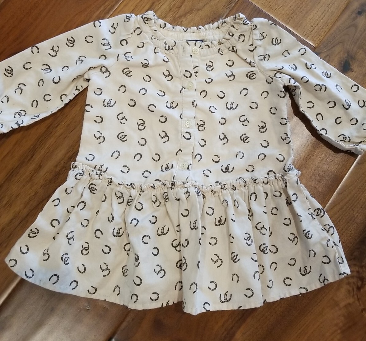 Baby Gap Cow Girl Horseshoe Dress Beige Brown 3-6 Months Cotton Western EUC  | eBay