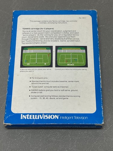 Intellivision 1980 Tennis Video Game No. 1814 Cartridge Overlays Box untested - Picture 2 of 7
