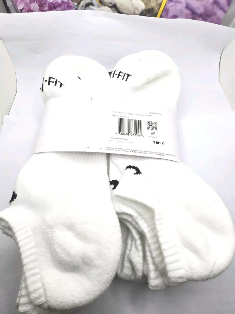 n！ Nike Mens Everyday Plus Cushioned No Show Socks 6 Pack Dri Fit