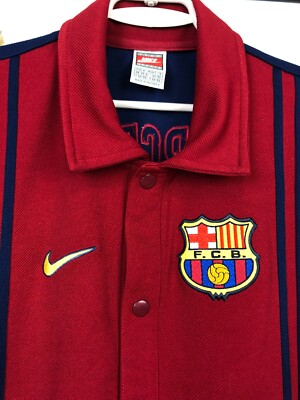 Vintage 90's Nike Barcelona Football Shirt Bottom Up Jersey