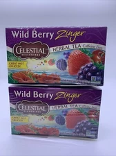 Celestial Seasonings Wild Berry Zinger Herbal Tea Caffine Free 2 Boxes B/b 01/26