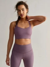 Rhone Defy Sports Bra Dark Plum Crop Top Size XS Purple