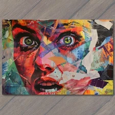 Art Print Woman Beautiful Anxiety Collage Mosaic Strange Weird Layered Fanciful