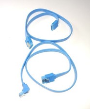 2-Pack SATA 6Gbps/3Gbps Right Angle Data Cable with Locking Latch, Blue