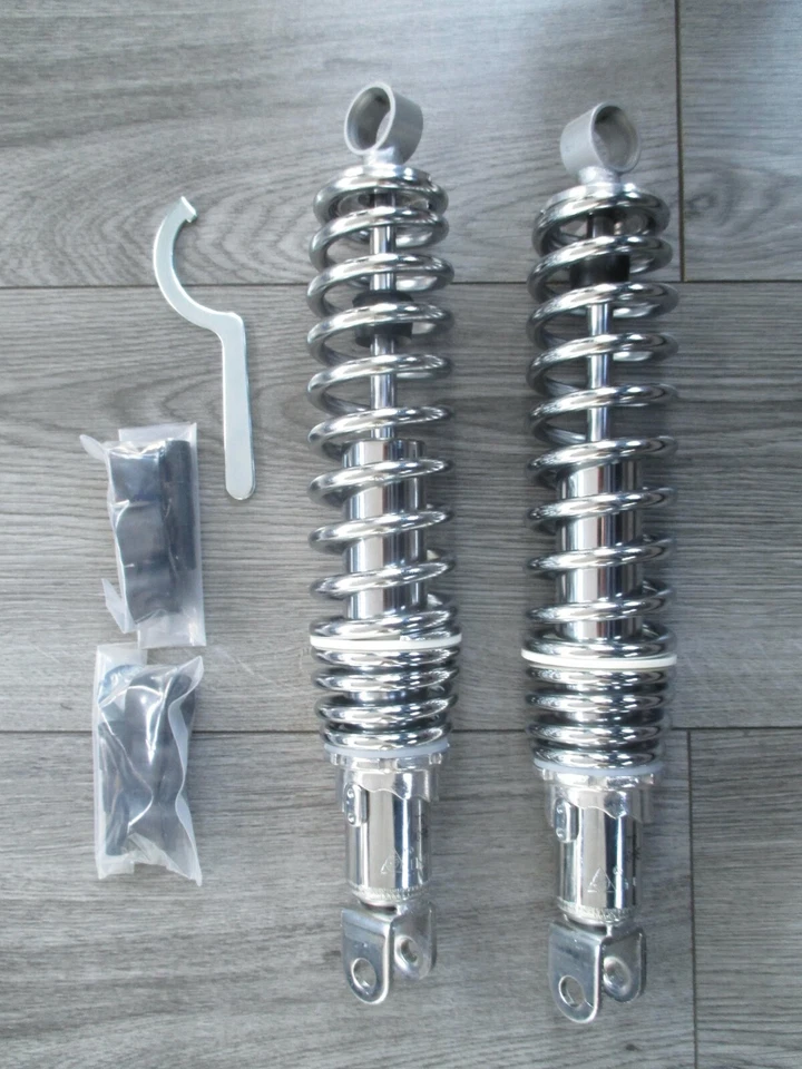 SUZUKI GS750 GS1000 GSX750 GSX1100 1977-84 CHROME REAR SHOCKS SHOCK ABSORBERS — 第 2/4 张图片
