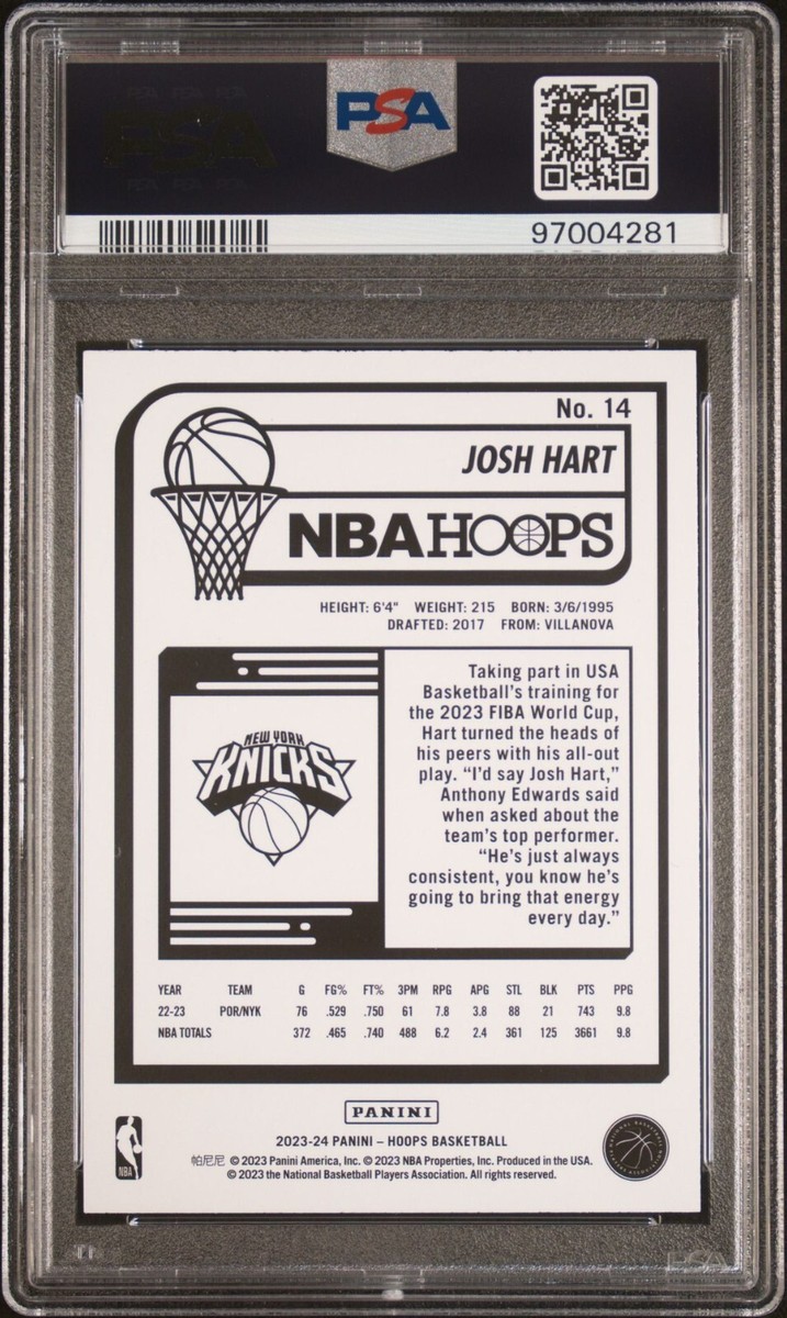 NBAカード Josh Hartルーキーサインカード 10枚限定 ジャージNo. 2023 Panini NBA Hoops Josh Hart Card #14 PSA GEM MT 10 | eBay