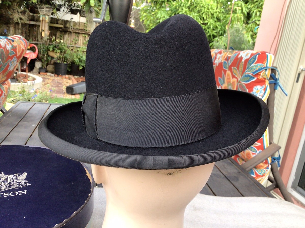 Vintage Excellent 1950s STETSON St. Regis Black Beaver 15