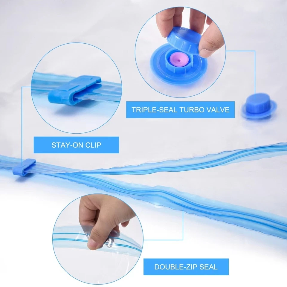 15 x Variety Size Vacuum Space Saver Travel Sized Storage Bags with Hand Pump UK - Image 4 of 4