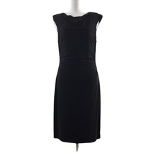 David Meister Black Midi Cocktail Dress Womens 10 Sleeveless Cowl Neck